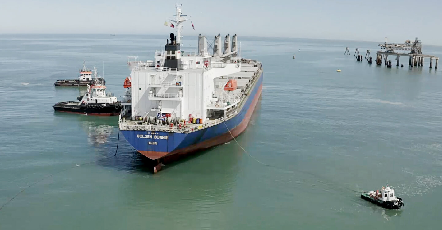 Cargo vessels in Jorf Lasfar are now being inspected by drone 